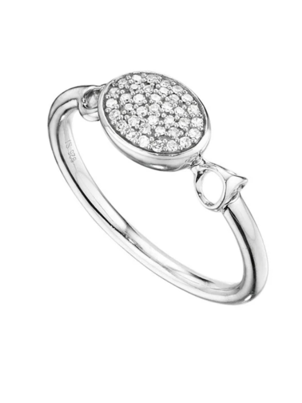 Dimodolo Sterling Pavé Oval Accent Ring